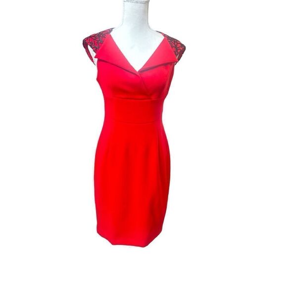 Kay Unger New York red cocktail Christmas dress size 4 - Picture 4 of 12